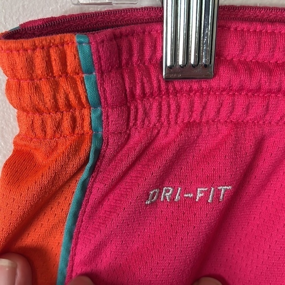 Nike Dri-Fit Activewear Shorts Women's Fitted M Pink Orange Teal Pull On - Picture 4 of 14